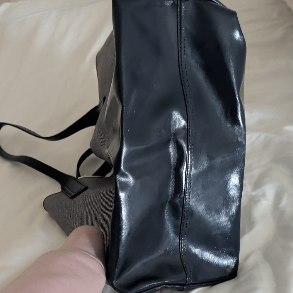 kate spade Canvas Tote with Navy Patent Base - Picture 9 of 9